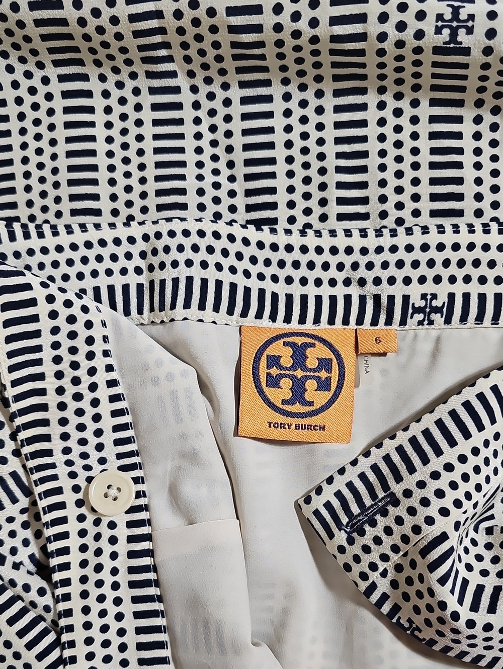 Tory Burch Printed Lined Silk Wrap Skirt Size 6 - Picture 7 of 10